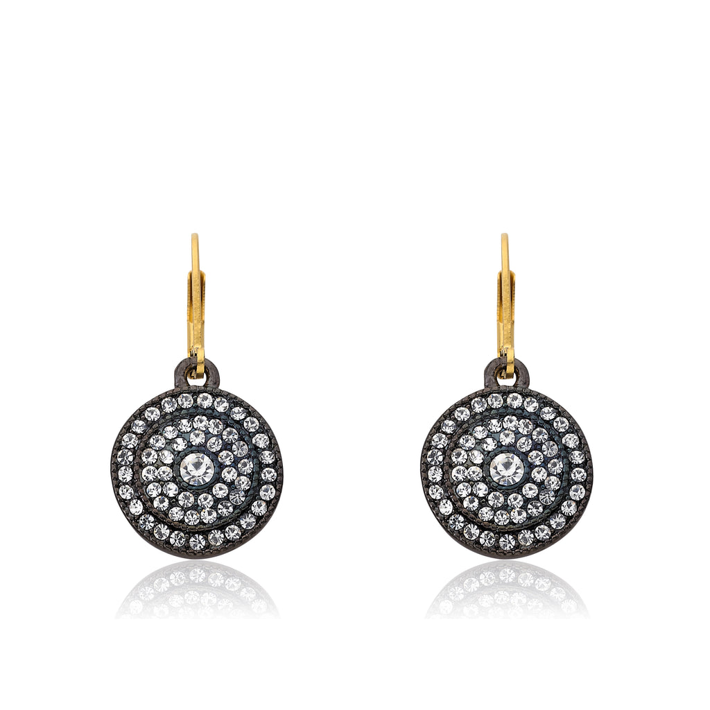 Crystal Circle Dangle Earrings