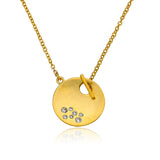 Cubic Zirconia Studded Circle Toggle Necklace