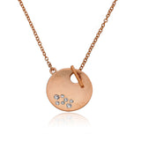 Cubic Zirconia Studded Circle Toggle Necklace
